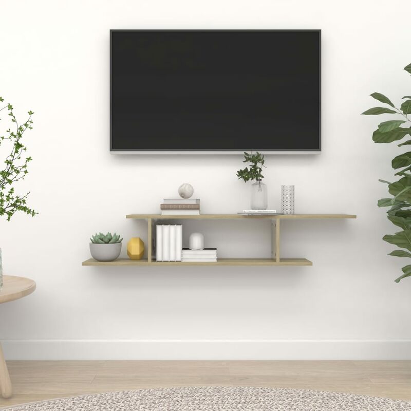 

Estante de pared para TV aglomerado color roble 125x18x23 cm