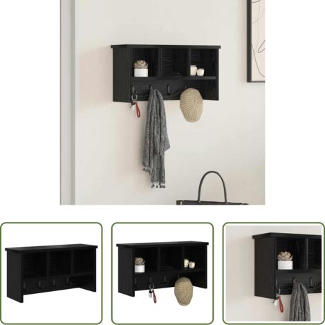 Estante de pared -  Perchero de pared con estante Roble negro 50 x 16 x 26 cm