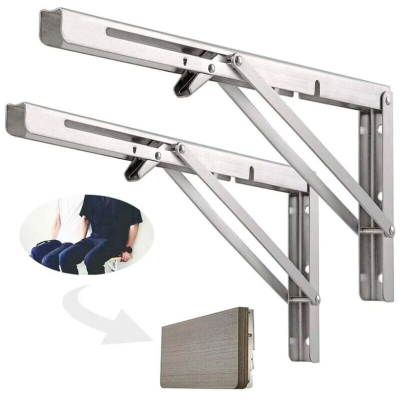 Estante de pared plegable de 500 mm, soporte plegable de acero inoxidable 304 para banco de trabajo, soporte de soporte plegable, soporte para
