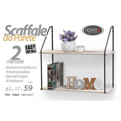 Estante de pared urbano de fácil instalación cm 65 x 17 x 59 h