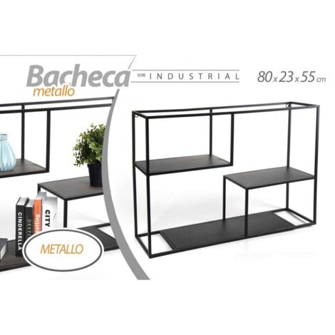Estante de pared urbano negro 80 x 23 x 55 h