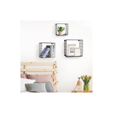 Estantes de esquina de pared, 2 piezas, decoración de esquina montada en la  pared y estante flotante, para dormitorio, sala de estar, hormigón gris