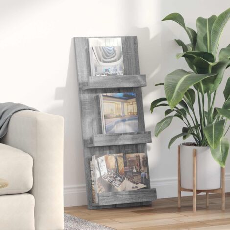 Estante de revistas con estante Gris  43 x 11 x 102 cm