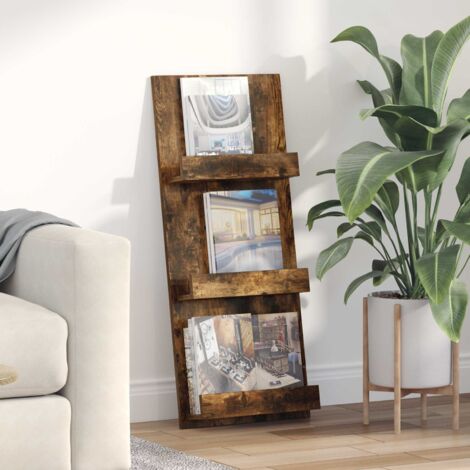 Estante de revistas con estante Roble ahumado 43 x 11 x 102 cm
