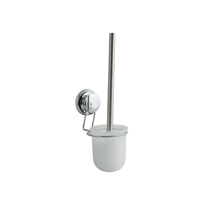 

M S V - MSV Escobilla de baño con soporte con VENTOSAS MEGA Cromado Blanco - Blanco