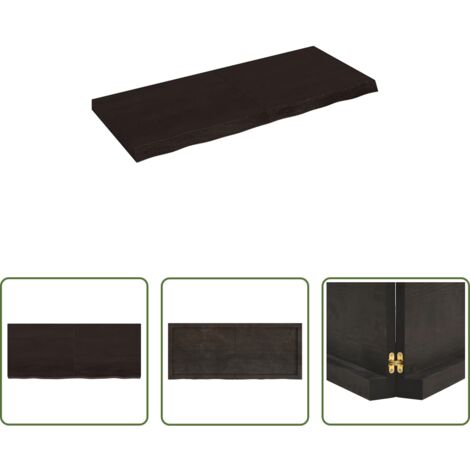 Estante de roble -  Estante pared madera roble tratada marrón oscuro 120x50x(2-6)cm