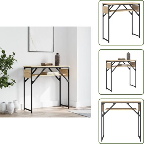 Estante de roble - vidaXL Mesa consola estante madera ingeniería roble Sonoma 75x30x75 cm - Mesa de salón
