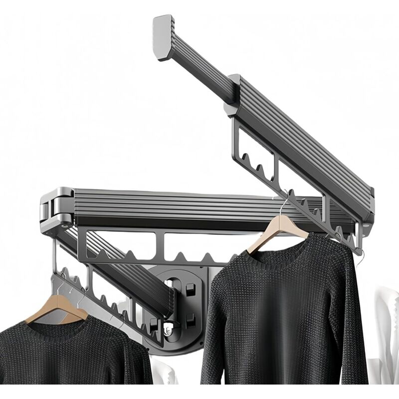 Estante de secado de pared montado, perchero para ropa sucia, perchero para ropa sucia, perchero montado en la pared, estante colgante para cuarto de
