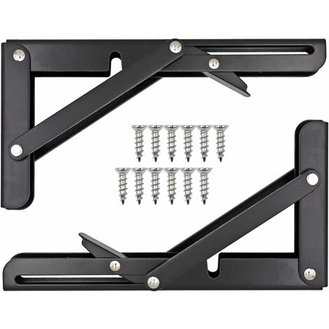 Estante de soporte plegable, Estante de pared plegable, Soporte plegable Soportes resistentes y tacos de estante utilizados para banco de trabajo, Estante, 8 pulgadas