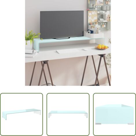 Estante de vidrio -  Mueble TV/Elevador de monitor cristal verde 100x30x13 cm