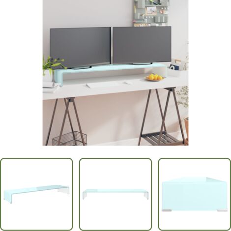Estante de vidrio -  Mueble TV/Elevador de monitor cristal verde 110x30x13 cm