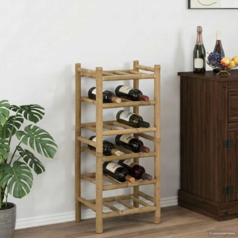 Estante de Vino Natural 32,5 x 29,5 x 72 cm Bambú