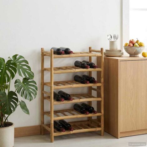 Estante de Vino Natural 57 x 29,5 x 72 cm Bambú