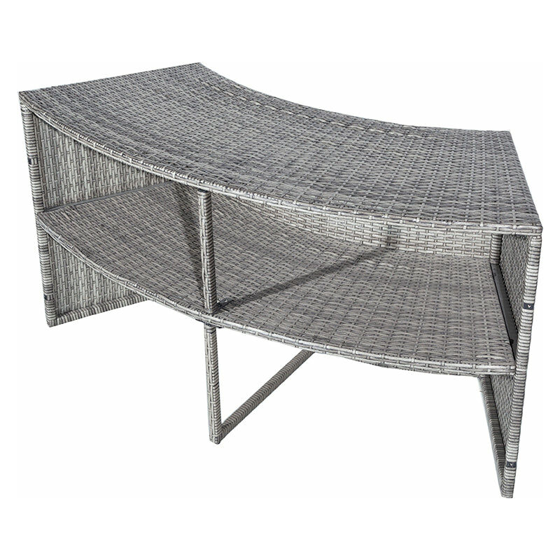 

Estante doble de resina tejida gris para spa hinchable de 180 cm de diámetro (4 plazas)