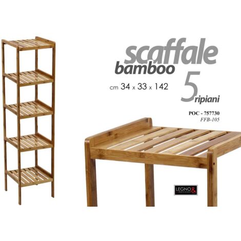 Estante en bambú cocina baño cm 34 x 33 x 142 h