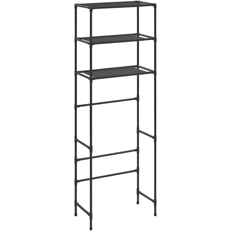 

vidaXL Estante encima del inodoro 3 niveles negro 53x28x169 cm - Negro