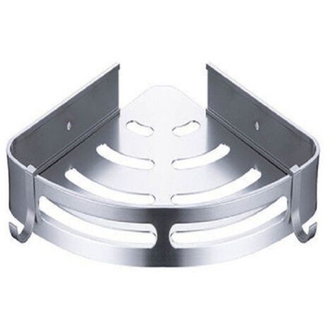 Estante esquinero para ducha sin perforaciones, soporte metálico para artículos de baño con adhesivo inoxidable, paquete de 2 (plateado)