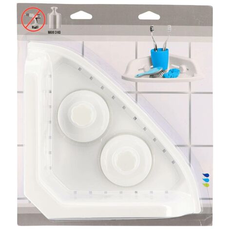 Estante esquinero pp con ventosas - blanco - Tendance