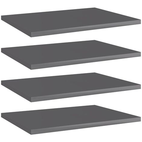 Estante estantería 4 uds contrachapada gris brillo 40x30x1,5 cm vidaXL
