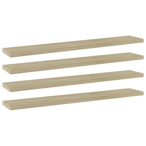 Estante estantería 4 uds contrachapada roble  60x10x1,5cm