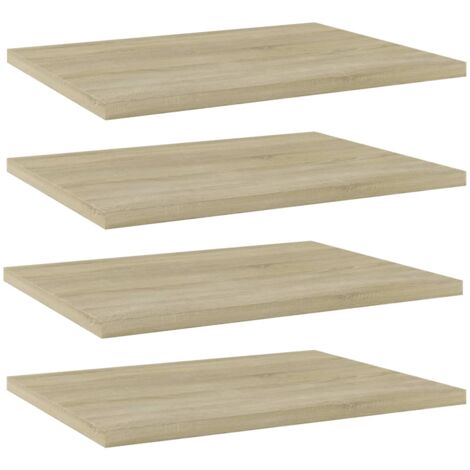 Estante estantería 4 uds contrachapada roble Sonoma 40x30x1,5cm vidaXL