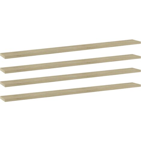 Estante estantería 4uds contrachapada roble Sonoma 100x10x1,5cm vidaXL