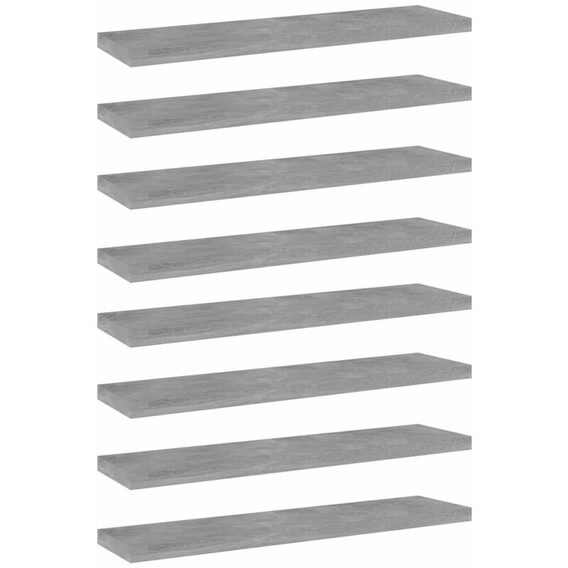

Happyshopping - Estante estanteria 8 uds aglomerado gris hormigon 40x10x1,5 cm