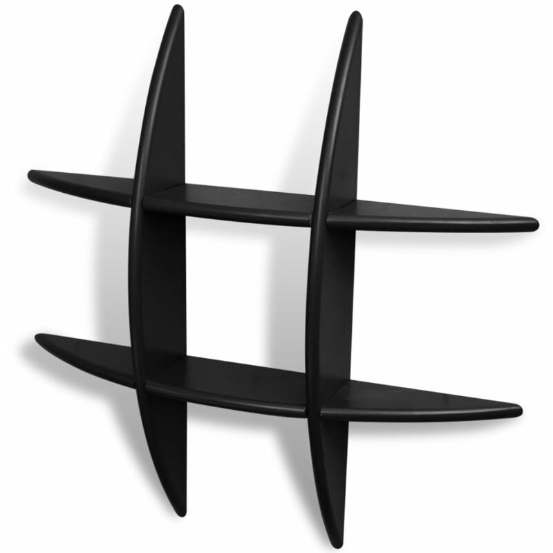 

vidaXL Estanterías de Pared 6 Unidades MDF Negro - Negro