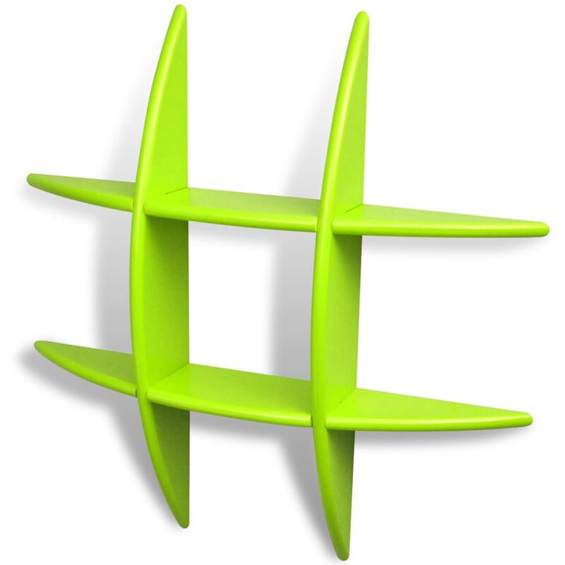 

vidaXL Estanterías de Pared 3 Unidades MDF Verde - Verde