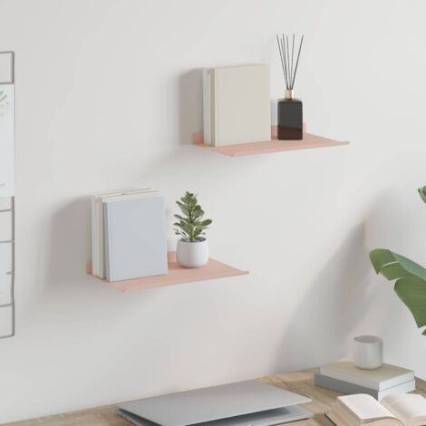 Estante flotante 2 pcs Rosa 30 x 18 x 2,5 cm Acero