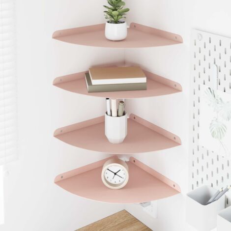 Estante flotante con estante 4 pcs Rosa 30 x 30 x 2 cm