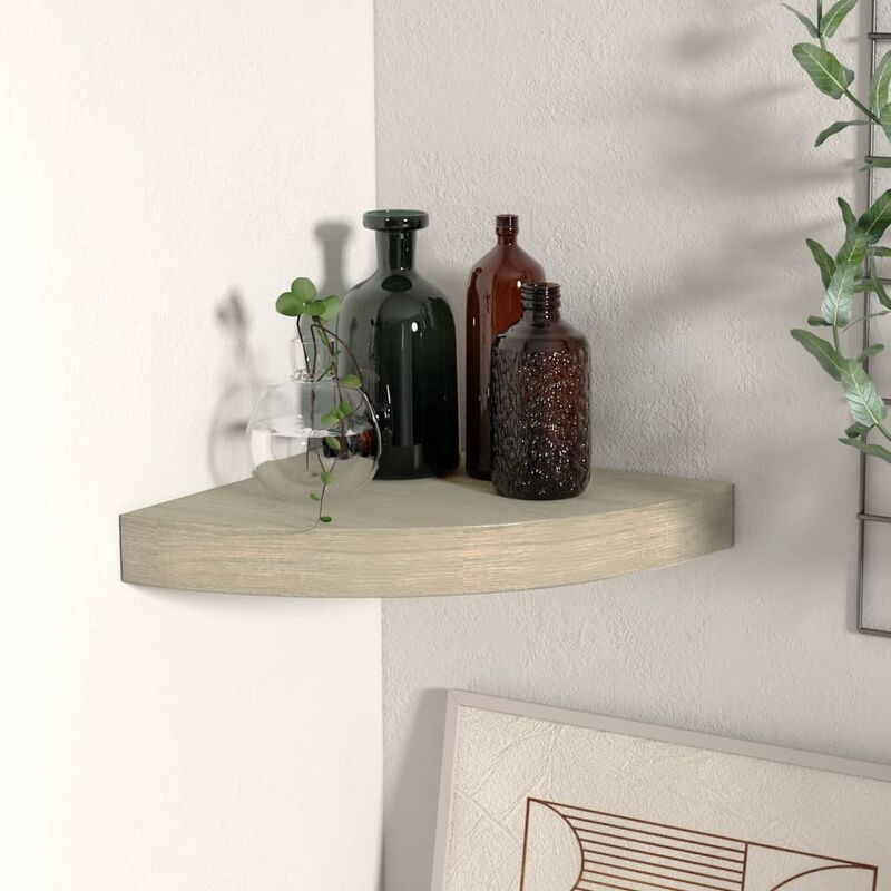 

Estante flotante de esquina color roble MDF 25x25x3,8 cm - Marrón