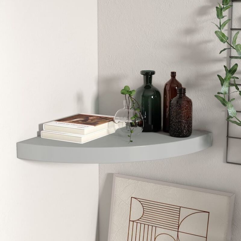 

Estante flotante de esquina gris MDF 35x35x3,8 cm - Gris