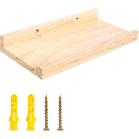 Estante flotante de madera, 30 x 15 cm, estante colgante rústico de pared, estante de pared multifuncional, estante para libros de fotos, estantes para dormitorio, sala de estar, pasillo