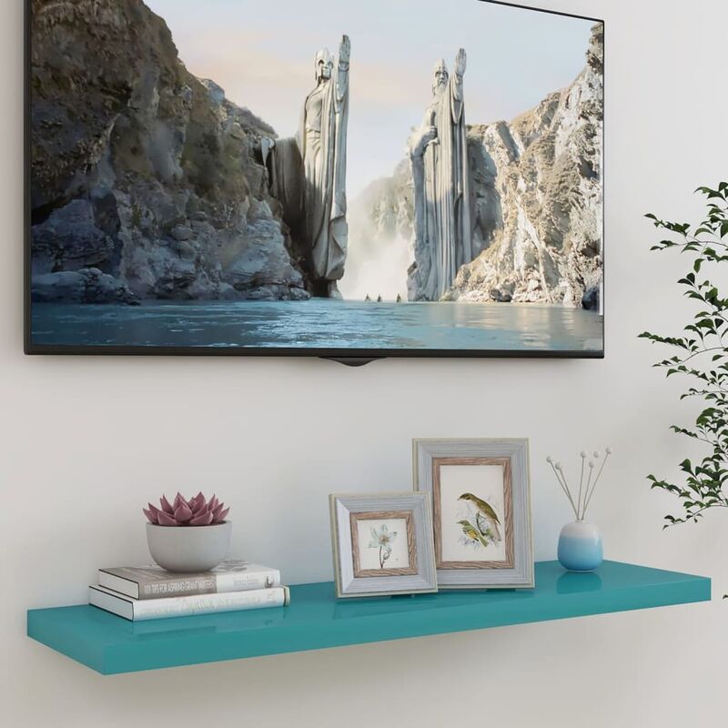 

Estante flotante de pared azul MDF 100x23,5x3,8 cm