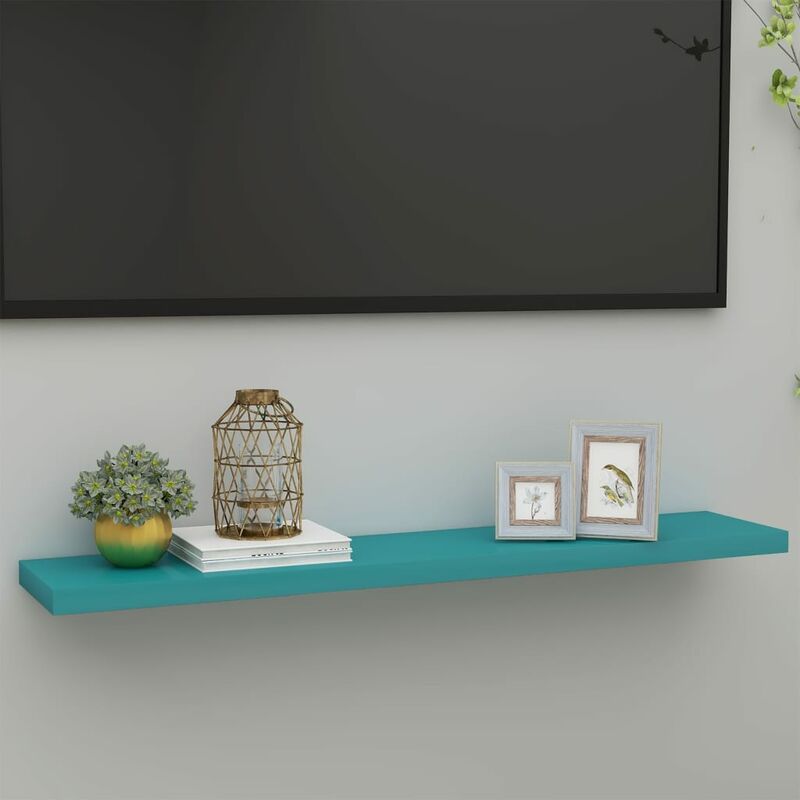 

Estante flotante de pared azul MDF 120x23,5x3,8 cm
