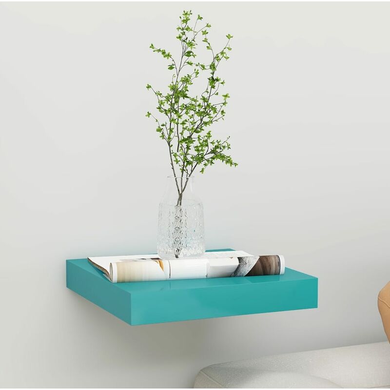 

Estante flotante de pared azul MDF 23x23,5x3,8 cm