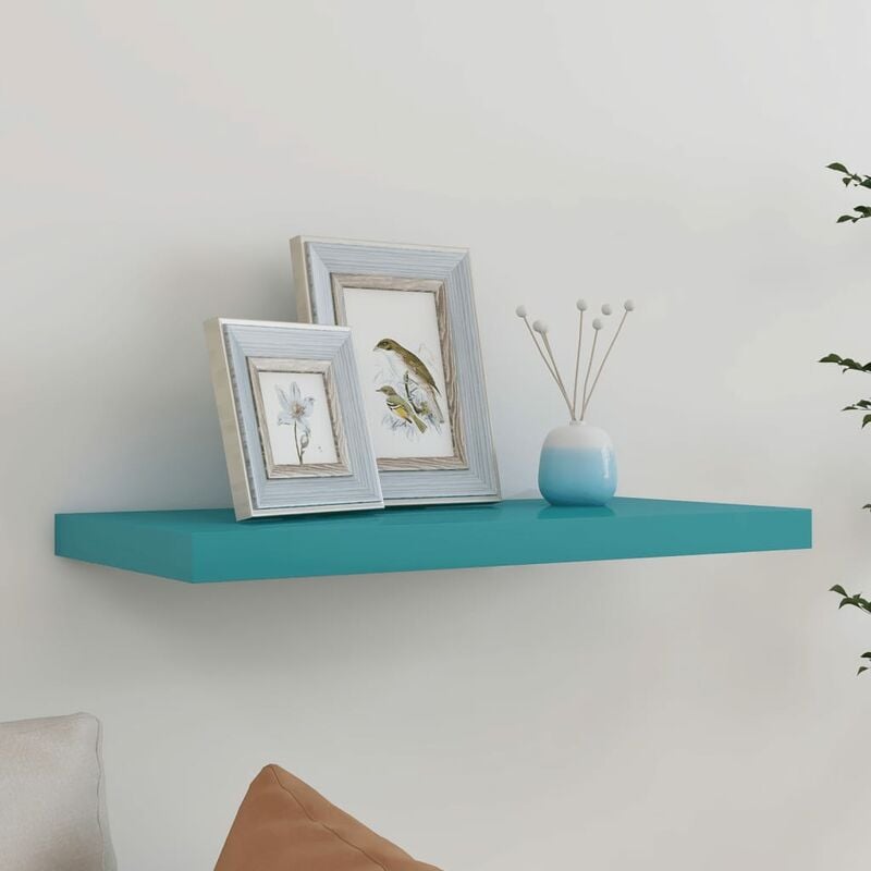 

Estante flotante de pared azul MDF 60x23,5x3,8 cm