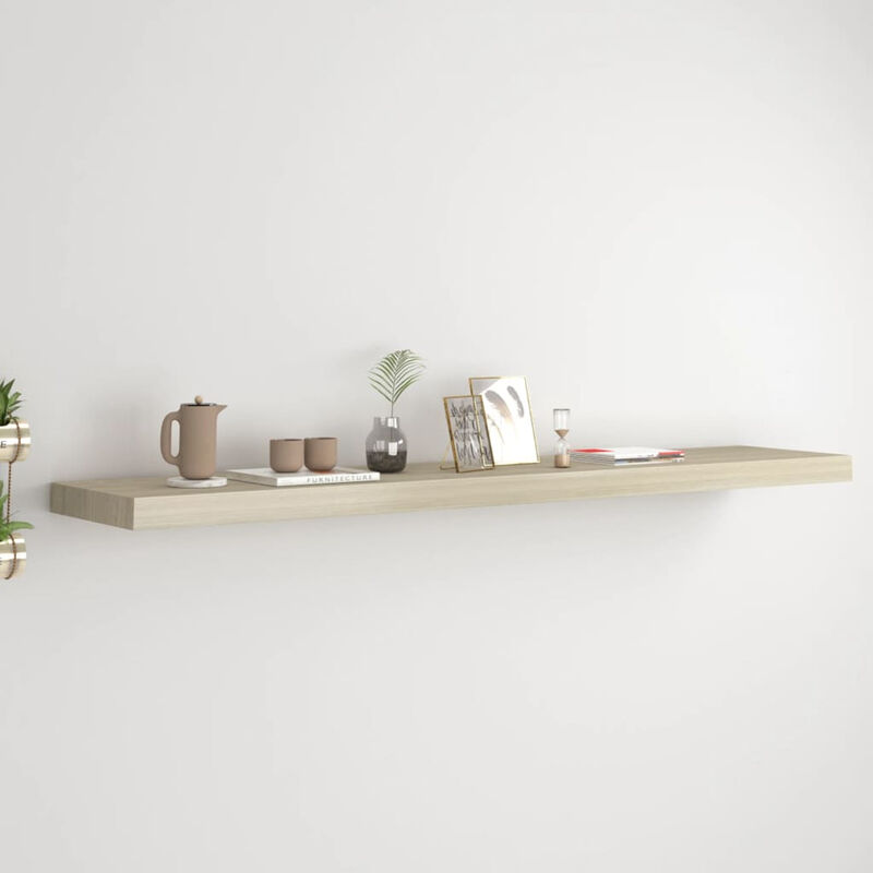 

Estante flotante de pared color roble MDF 120x23,5x3,8 cm