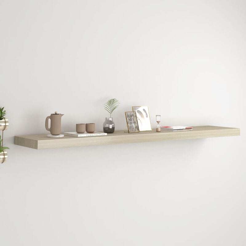 

Estante flotante de pared color roble MDF 120x23,5x3,8 cm