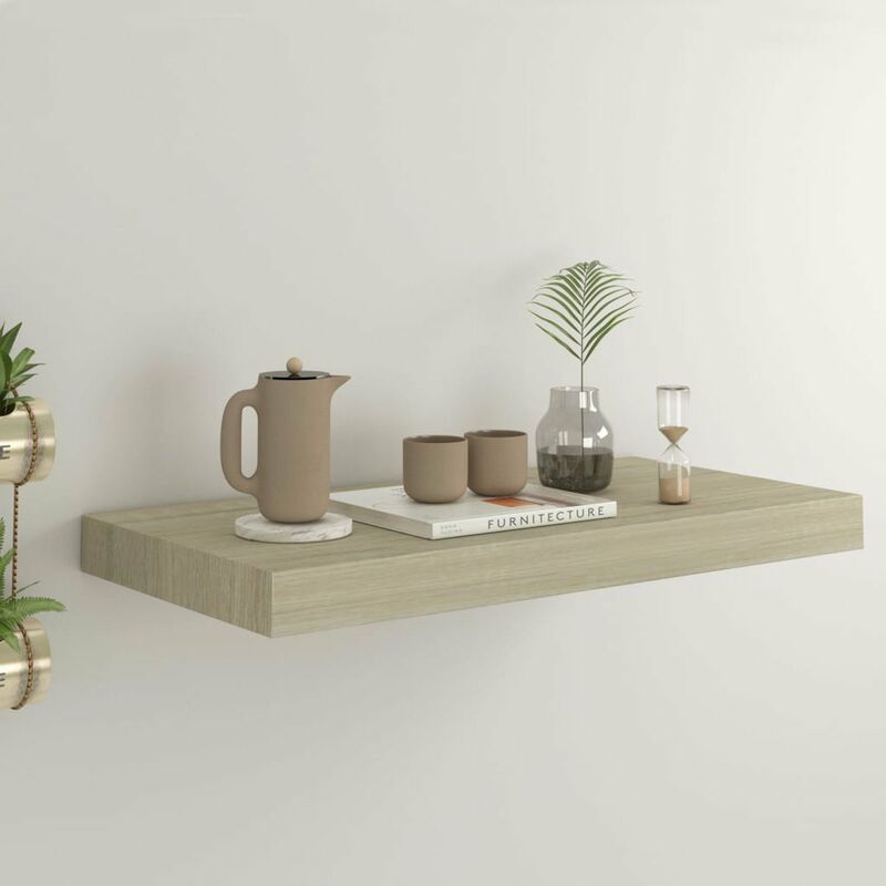 

Estante flotante de pared color roble MDF 50x23x3,8 cm
