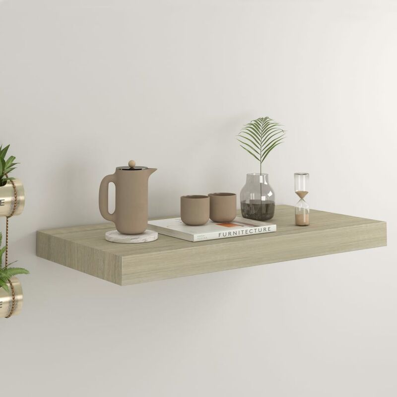 

Estante flotante de pared color roble MDF 50x23x3,8 cm - Marrón