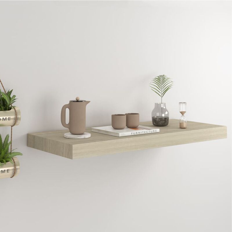 

Estante flotante de pared color roble MDF 60x23,5x3,8 cm