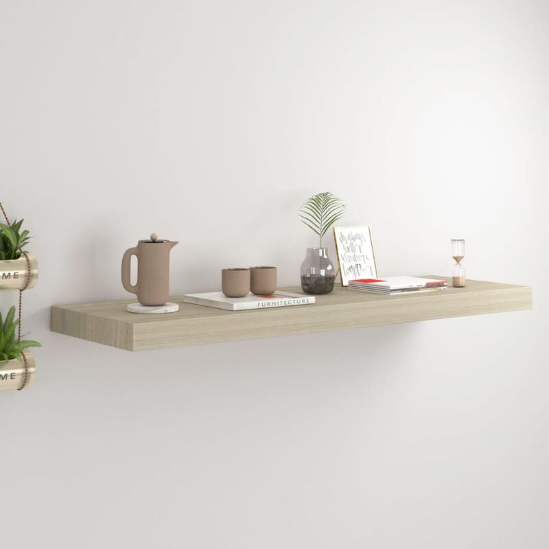 

Estante flotante de pared color roble MDF 80x23,5x3,8 cm