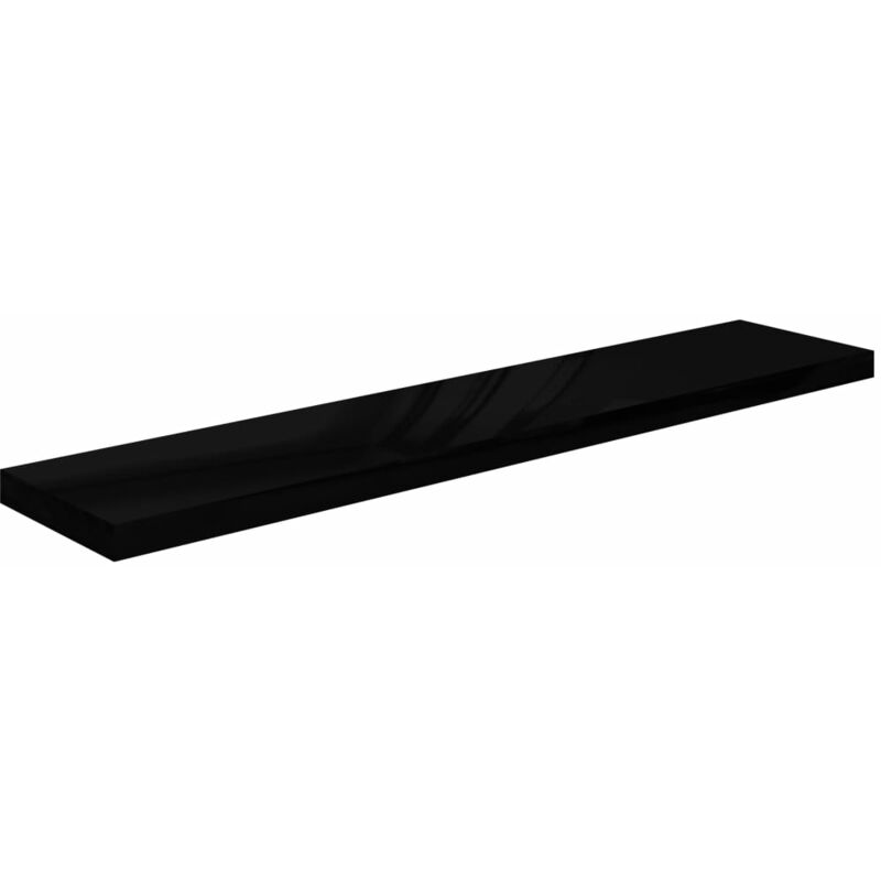 

vidaXL Estante Flotante de Pared MDF Negro con Brillo 120x23,5x3,8 cm - Negro
