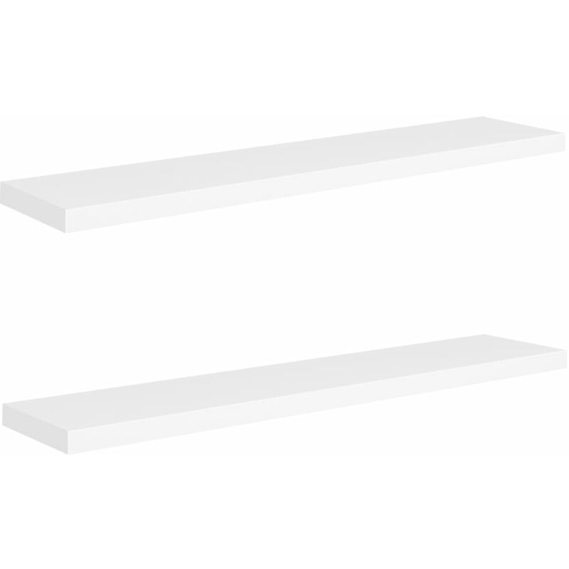 

vidaXL Estante Flotante de Pared MDF 2 Unidades Blanco 120x23,5x3,8 cm - Blanco