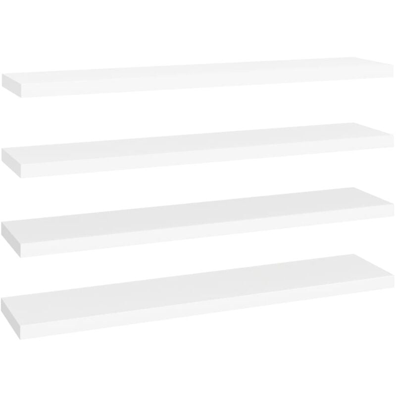

vidaXL Estante Flotante de Pared MDF 4 Unidades Blanco 120x23,5x3,8 cm - Blanco