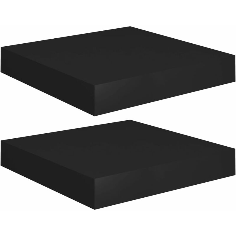 

vidaXL Estante Flotante de Pared MDF 2 Unidades Negro 23x23,5x3,8 cm - Negro