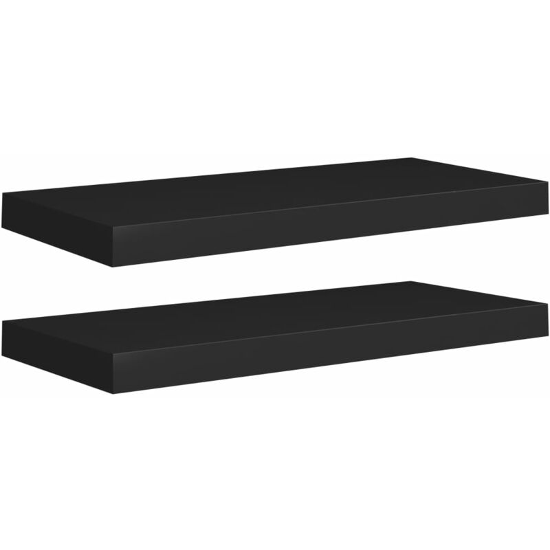 

vidaXL Estante Flotante de Pared MDF 2 Unidades Negro 60x23,5x3,8 cm - Negro
