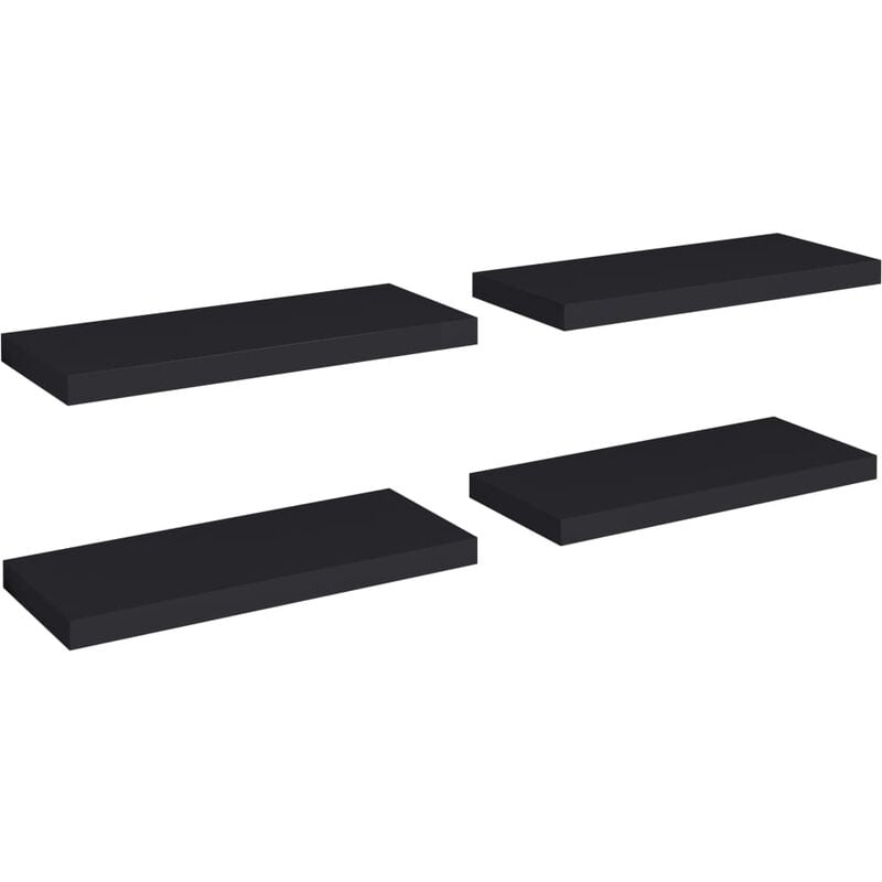 

vidaXL Estante Flotante de Pared MDF 4 Unidades Negro 60x23,5x3,8 cm - Negro